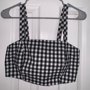black and white gingham SHEIN crop top